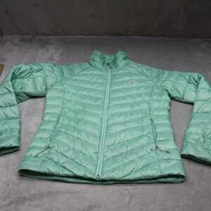 North Face Down Jacket Women Small Green Tonnerro Quilted Puffer Insulated Light